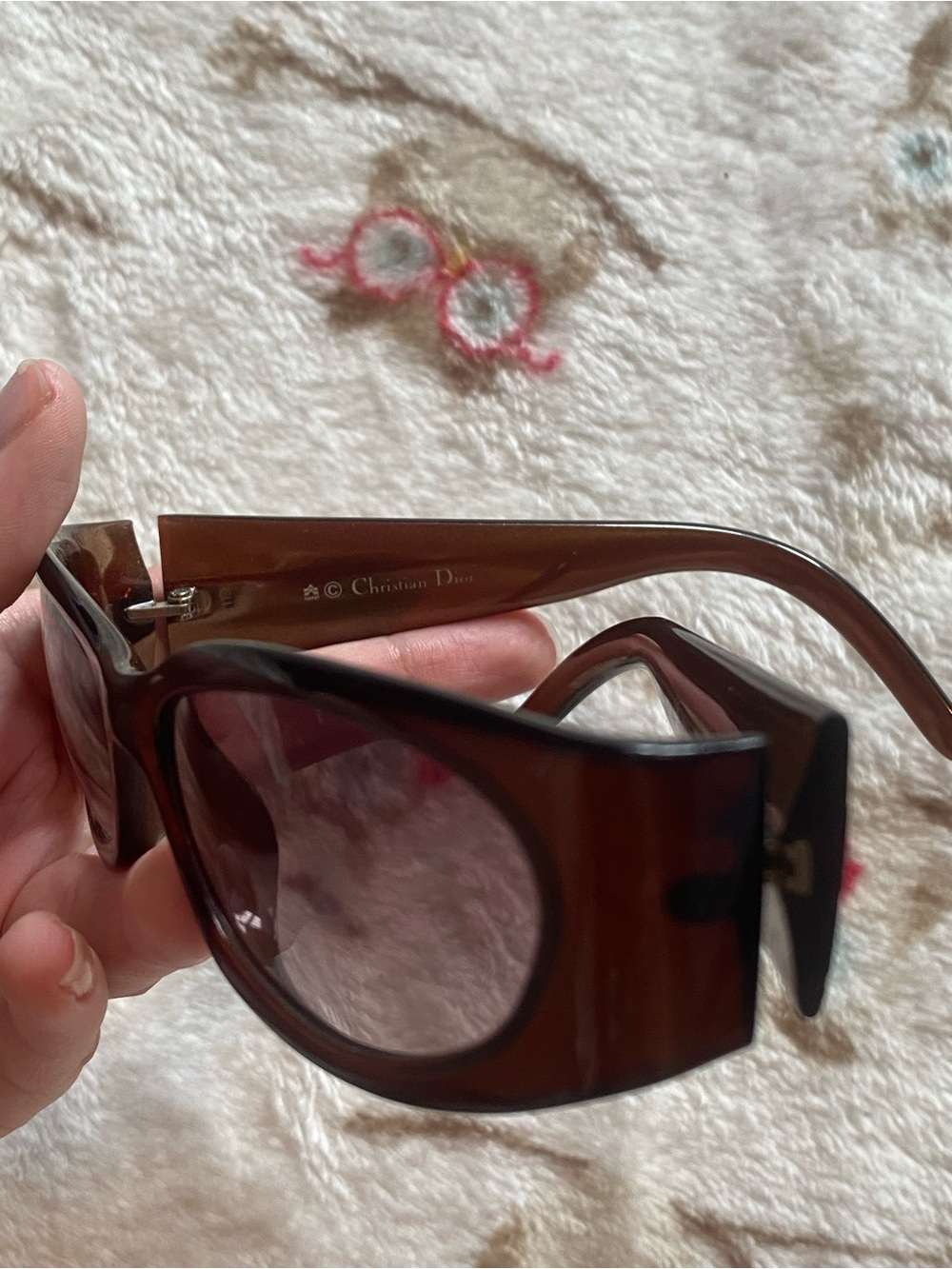 Dior Brown Tortoiseshell Oversized Sunglasses